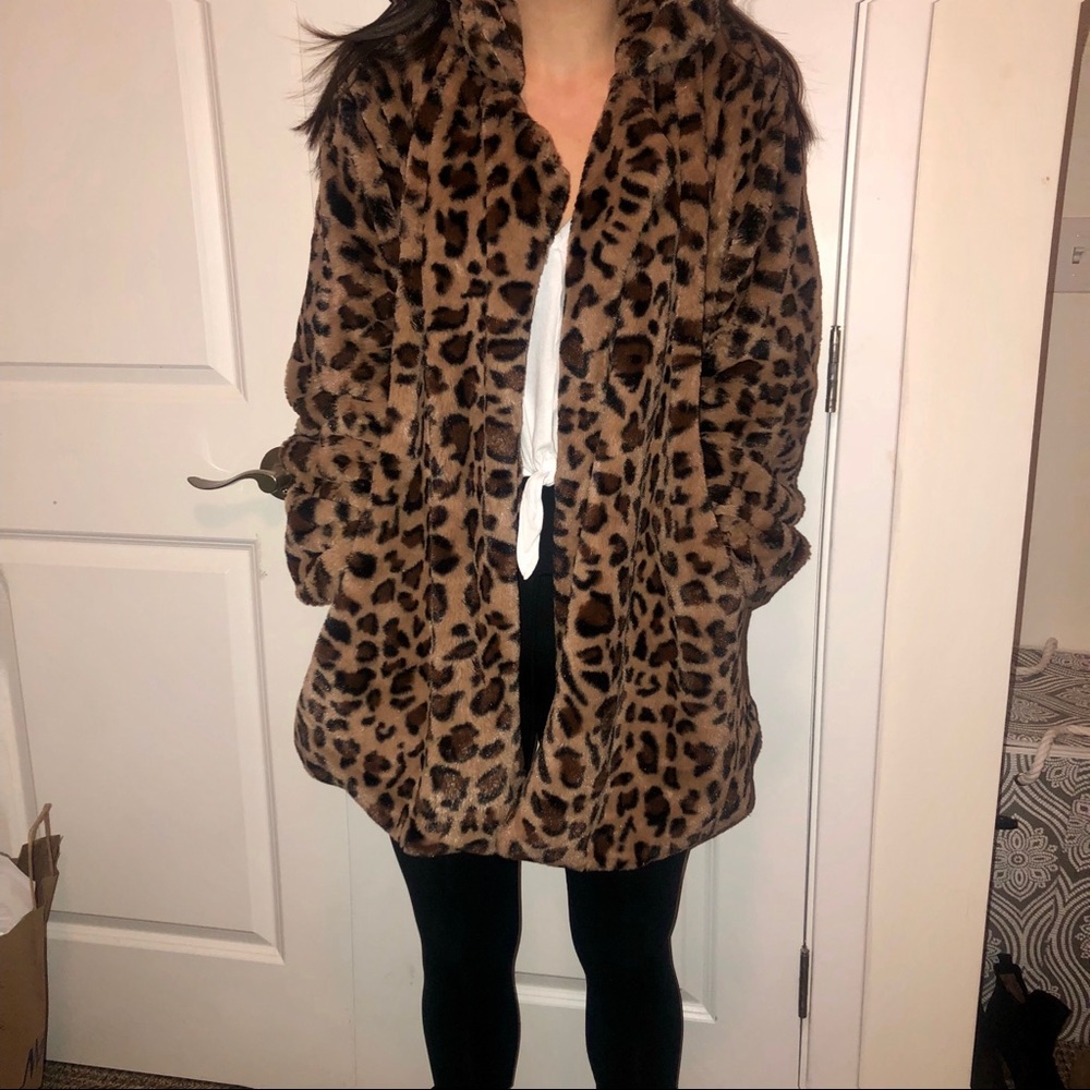 Faux Fur Cheetah Jacket NWOT